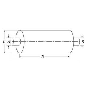 Nelson Global Standard Line Mufflers_Type 1 Muffler - End In _ Opposite End Out - Both On Centre