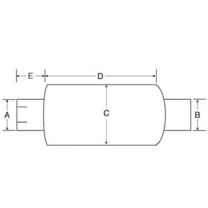 Nelson Global Standard Line Mufflers_Type 1 Muffler - Resonator diagram