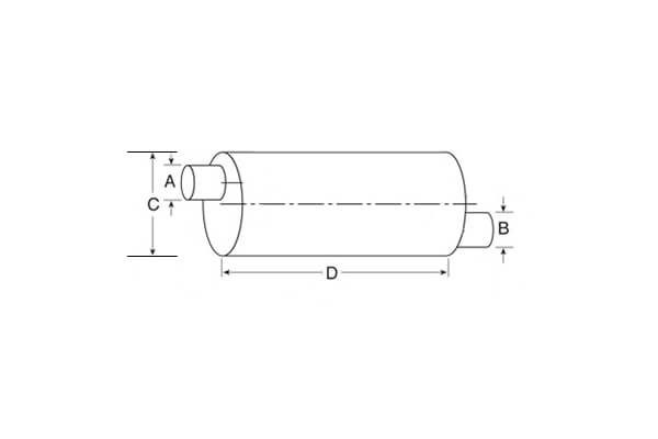 Nelson Global Standard Line Mufflers_Type 2 Muffler - End In _ Opposite End Out - Both Offset